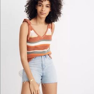 Madewell Striped Grandfield Tie-Strap Sweater Tank